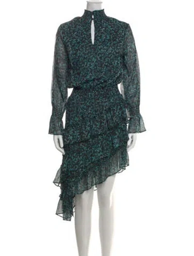 Pre-owned Misa Printed Mini Dress In Multi