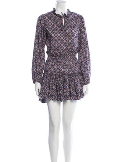 Pre-owned Misa Printed Mini Dress In Multi