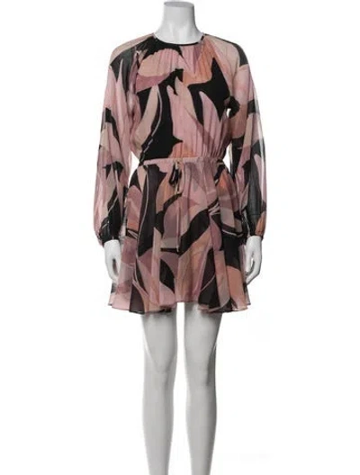Pre-owned Misa Printed Mini Dress In Multi