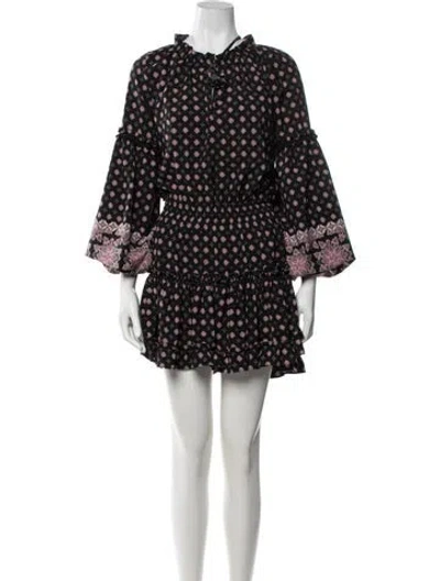 Pre-owned Misa Printed Mini Dress In Multicolor