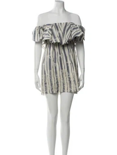 Pre-owned Misa Printed Mini Dress In Neutral
