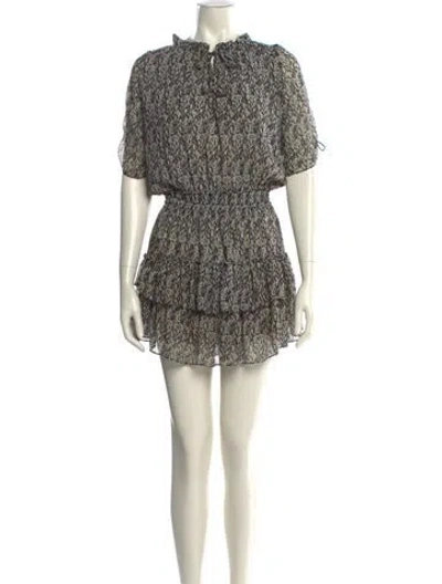 Pre-owned Misa Printed Mini Dress In Neutral