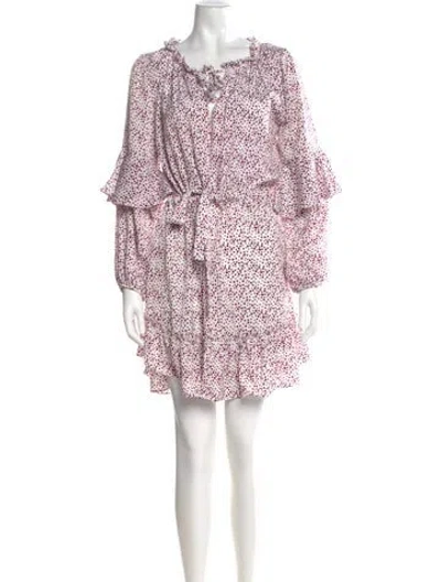 Pre-owned Misa Printed Mini Dress In Neutral