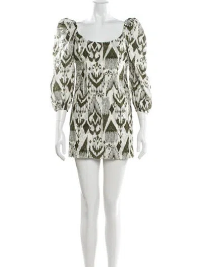 Pre-owned Misa Printed Mini Dress In Neutral
