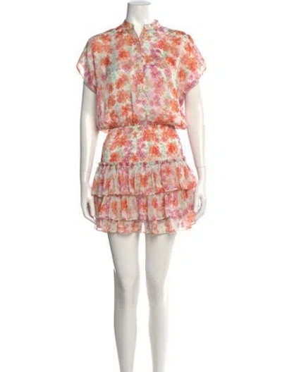 Pre-owned Misa Printed Mini Dress In Neutral