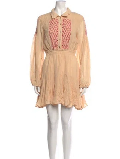 Pre-owned Misa Printed Mini Dress In Neutrals