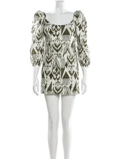 Pre-owned Misa Printed Mini Dress In Neutrals
