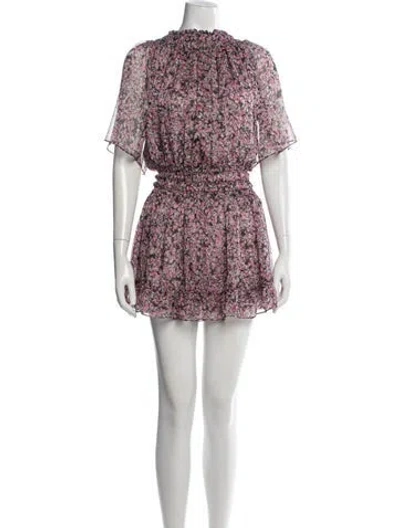 Pre-owned Misa Printed Mini Dress In Neutrals/purple