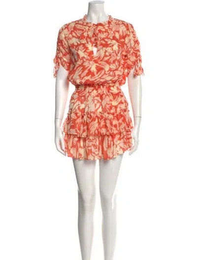 Pre-owned Misa Printed Mini Dress In Orange