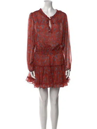 Pre-owned Misa Printed Mini Dress In Orange