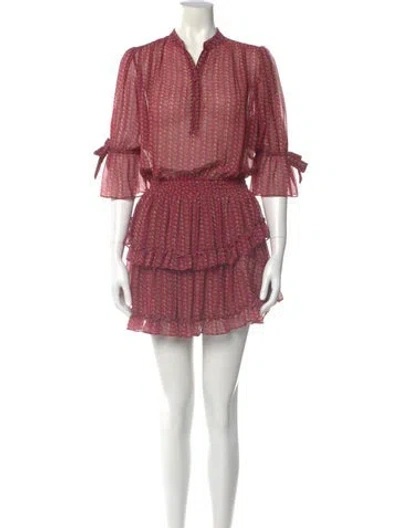 Pre-owned Misa Printed Mini Dress In Pink
