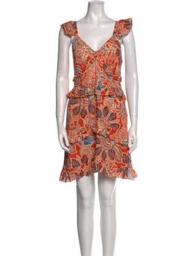 Pre-owned Misa Printed Mini Dress In Pink