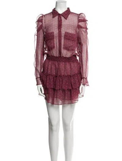 Pre-owned Misa Printed Mini Dress In Pink