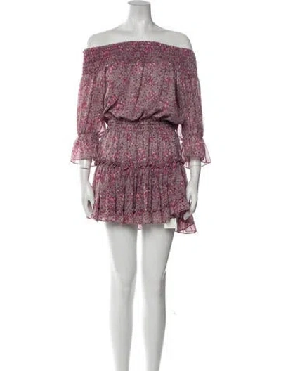 Pre-owned Misa Printed Mini Dress In Pink