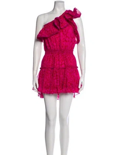 Pre-owned Misa Printed Mini Dress In Pink