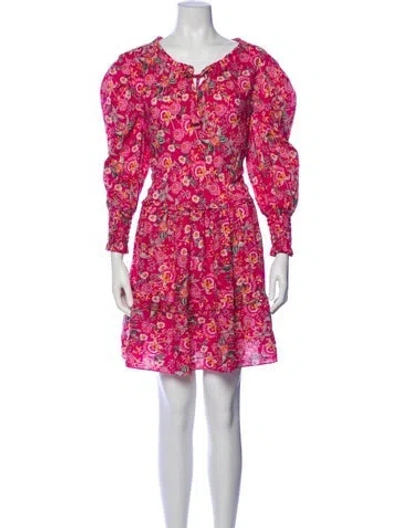 Pre-owned Misa Printed Mini Dress In Pink