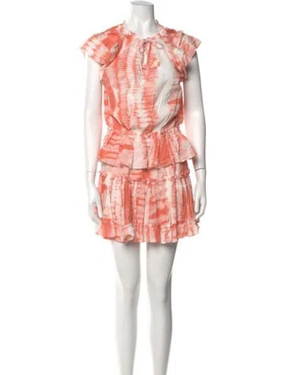 Pre-owned Misa Printed Mini Dress In Pink