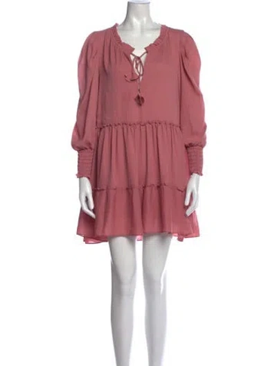 Pre-owned Misa Printed Mini Dress In Pink