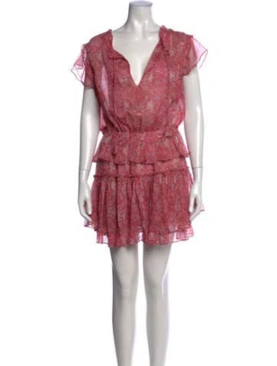 Pre-owned Misa Printed Mini Dress In Pink
