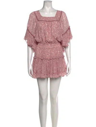 Pre-owned Misa Printed Mini Dress In Purple