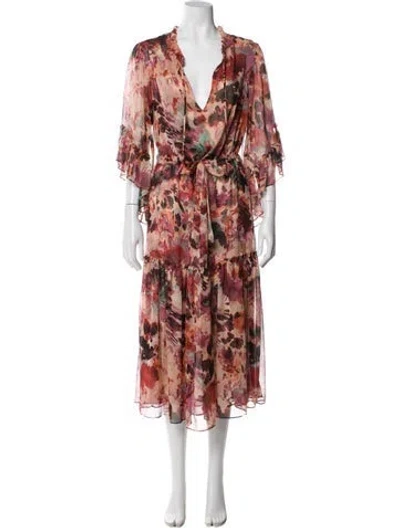 Pre-owned Misa Printed Mini Dress In Purple