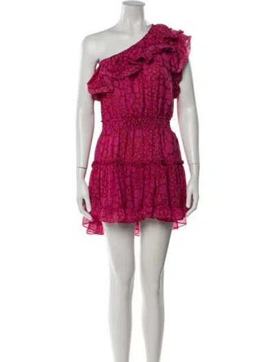 Pre-owned Misa Printed Mini Dress In Purple