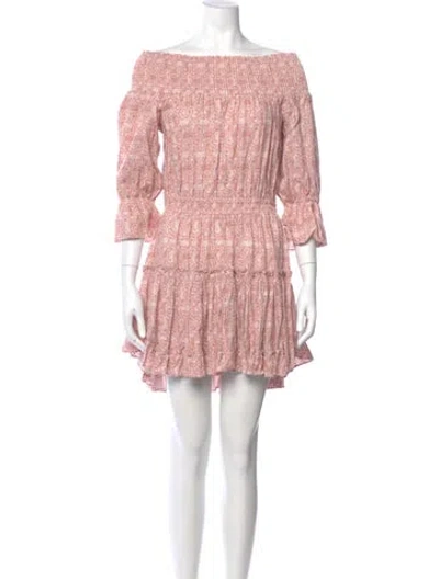 Pre-owned Misa Printed Mini Dress In Red