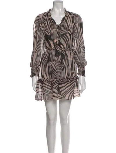 Pre-owned Misa Printed Mini Dress W/ Tags In Black