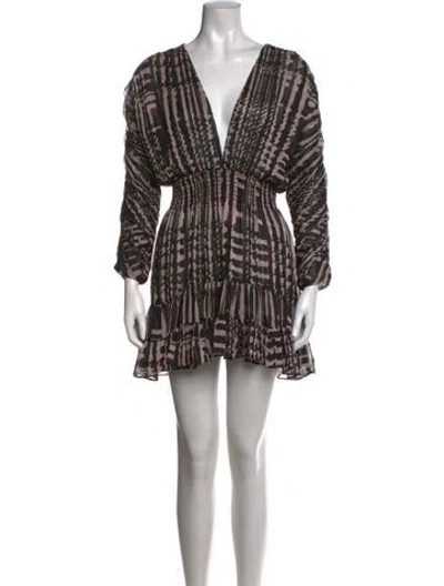 Pre-owned Misa Printed Mini Dress W/ Tags In Black