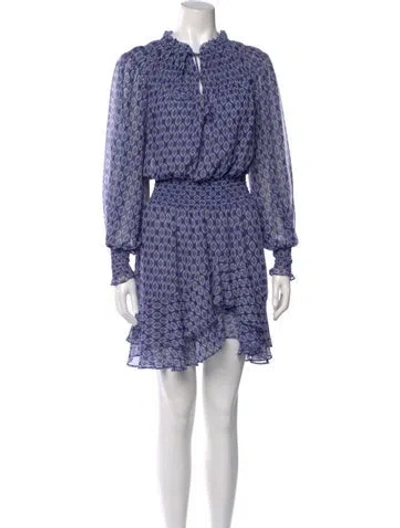 Pre-owned Misa Printed Mini Dress W/ Tags In Blue