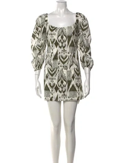 Pre-owned Misa Printed Mini Dress W/ Tags In Green