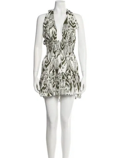 Pre-owned Misa Printed Mini Dress W/ Tags In Neutral