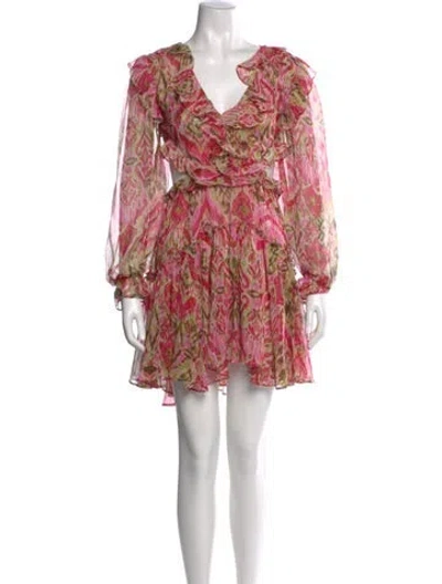 Pre-owned Misa Printed Mini Dress W/ Tags In Orange