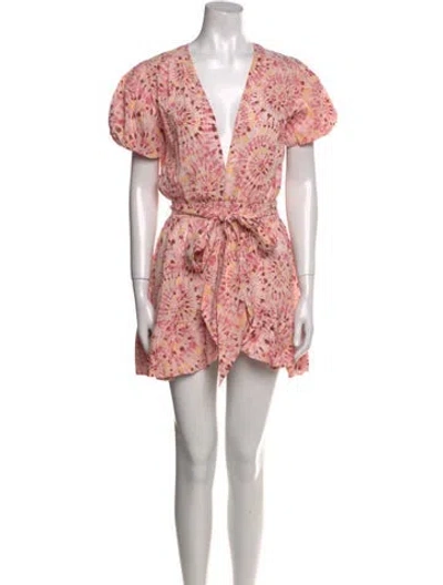 Pre-owned Misa Printed Mini Dress W/ Tags In Pink