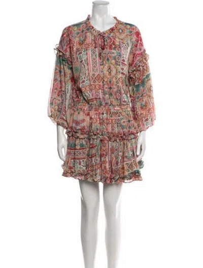 Pre-owned Misa Printed Mini Dress W/ Tags In Pink