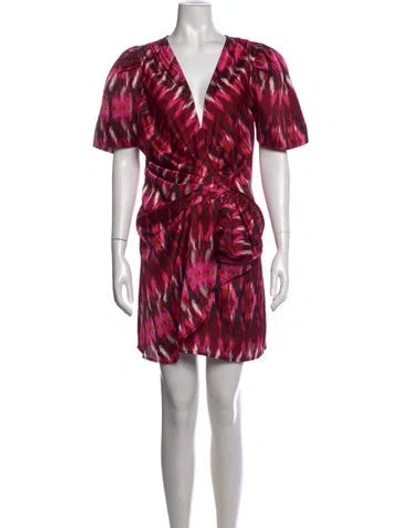 Pre-owned Misa Printed Mini Dress W/ Tags In Pink