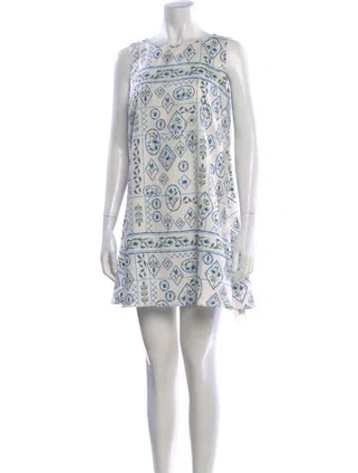 Pre-owned Misa Printed Mini Dress W/ Tags In White