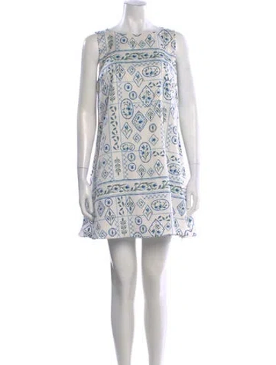 Pre-owned Misa Printed Mini Dress W/ Tags In White