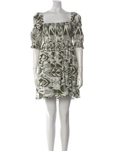 Pre-owned Misa Printed Mini Dress W/ Tags In White