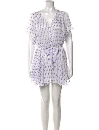 Pre-owned Misa Printed Mini Dress In White
