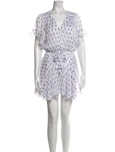 Pre-owned Misa Printed Mini Dress In White