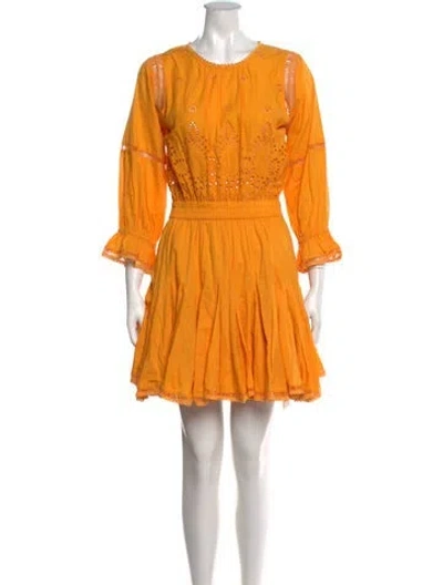 Pre-owned Misa Printed Mini Dress In Yellow