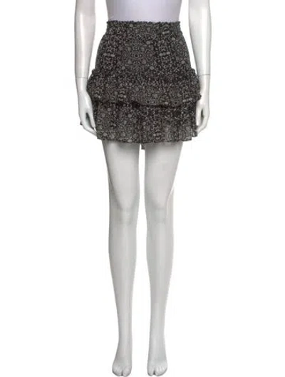 Pre-owned Misa Printed Mini Skirt In Black