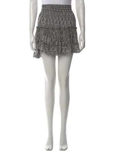 Pre-owned Misa Printed Mini Skirt In Black