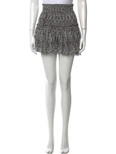 Pre-owned Misa Printed Mini Skirt In Black