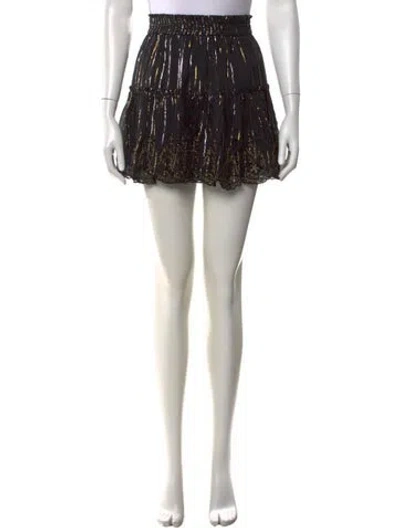 Pre-owned Misa Printed Mini Skirt In Black