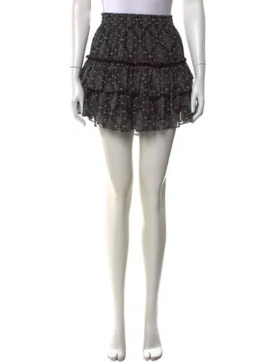 Pre-owned Misa Printed Mini Skirt In Black