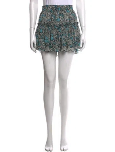 Pre-owned Misa Printed Mini Skirt In Black