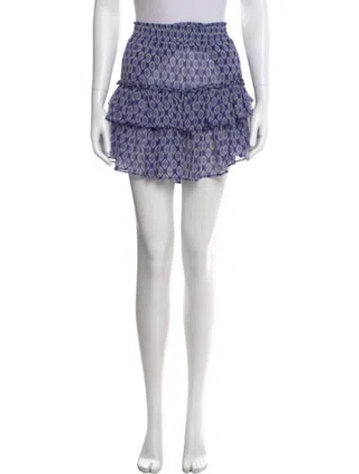 Pre-owned Misa Printed Mini Skirt In Blue