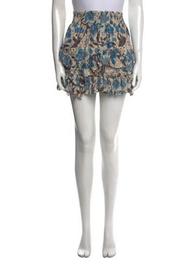 Pre-owned Misa Printed Mini Skirt In Blue